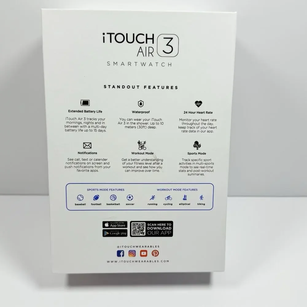 iTouch Wearables Air 3 Smartwatch Fitness Tracker Rose Gold Stainless Steel